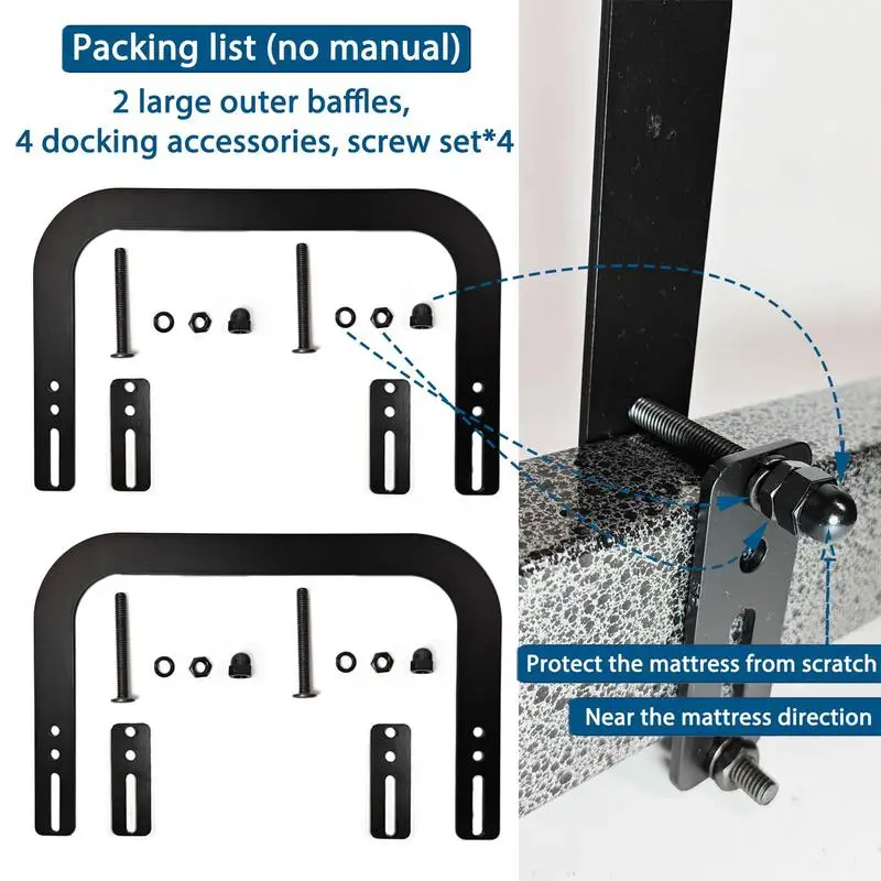 Non-Slip ajustável colchão titular, reutilizável redutor, Rack para Iron Frame Bed Box, rolhas, 2pcs