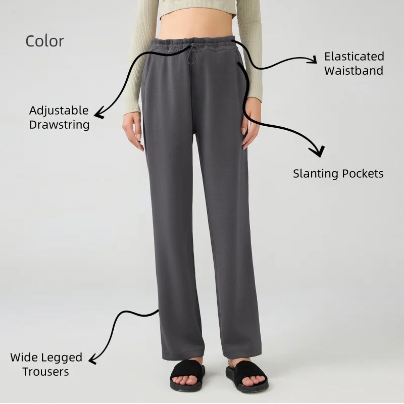Air Layer High Quality Yoga Pants Women High Waist Legging Loose Straight Wide Leg Running Pocket Sport Leisure Workout Leggings