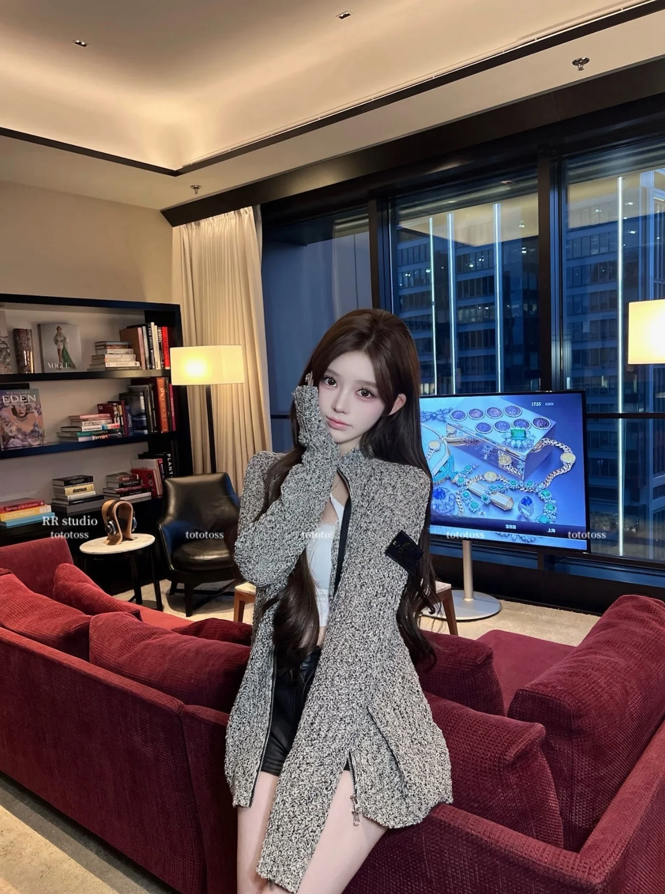 

Heavyweight Knitted Long Sve Cardigan Women's Sle Casual Loose Fit Embroidered Bae Lazy Sle Sweater Jaet