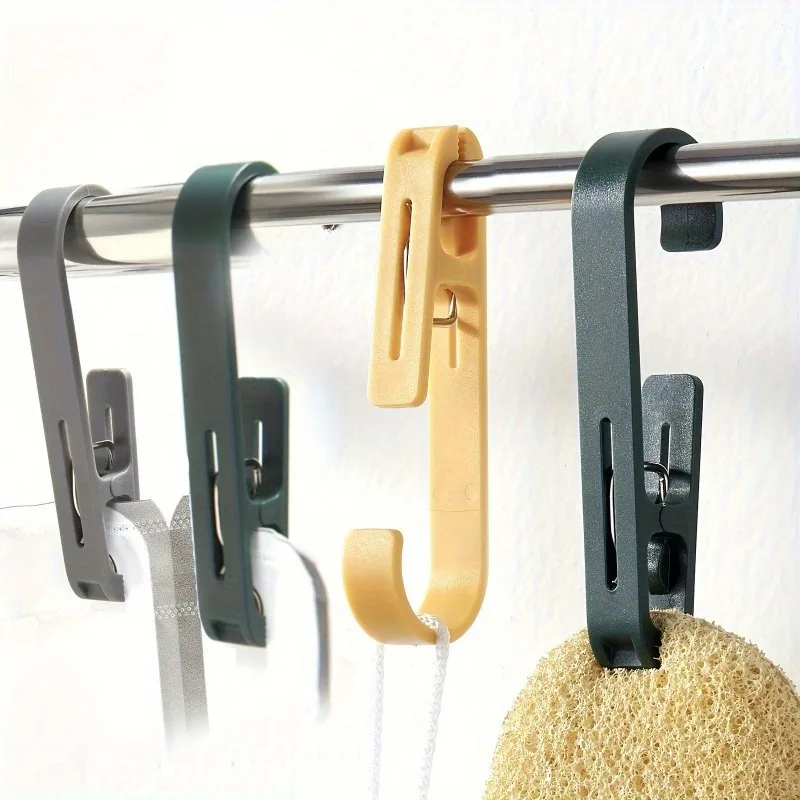 1pc Large Laundry Hook, Clothes Towel Pins Clips, Multipurpose Clothes Clip Hook, S-shape Hook for Clothing Drying Rack