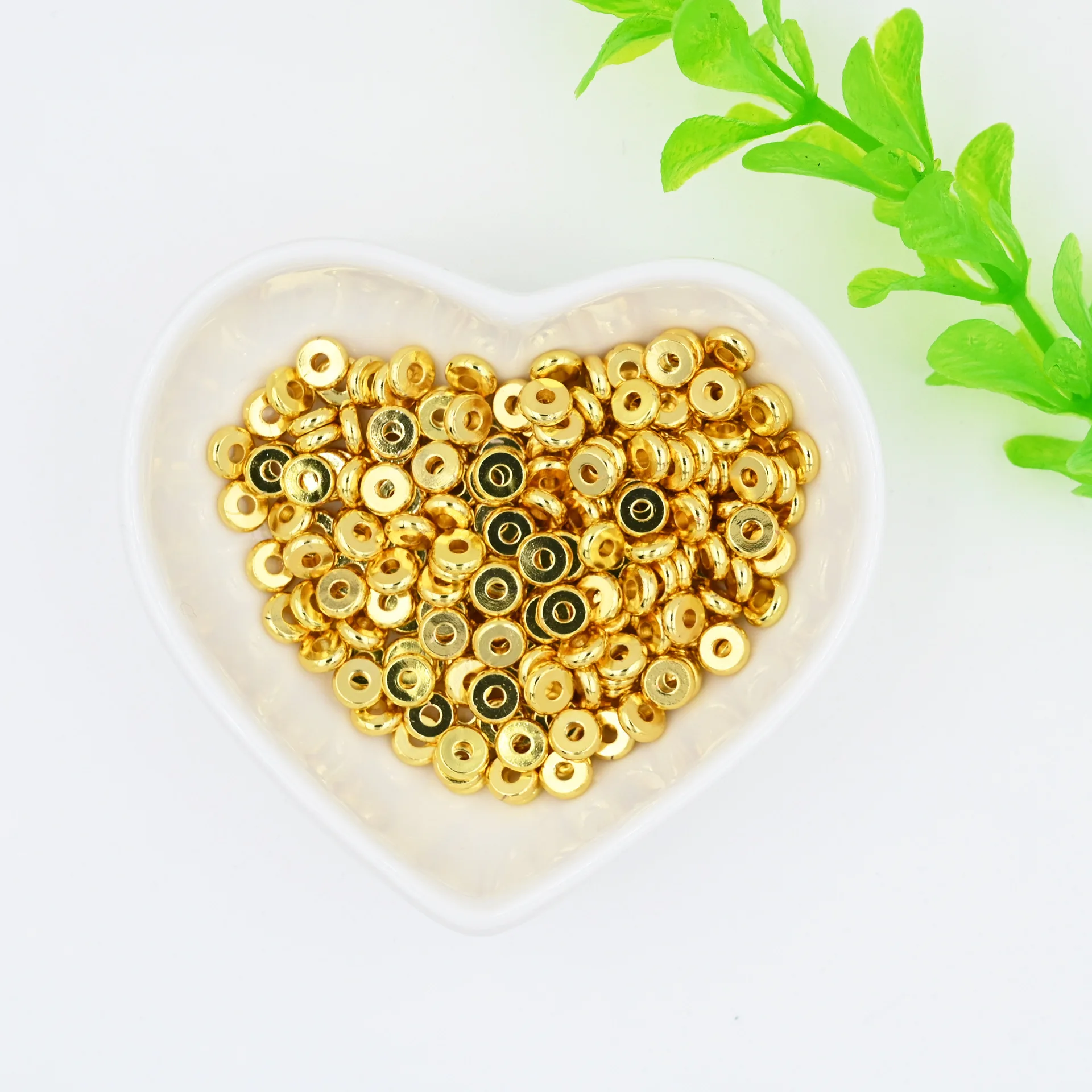 

10pcs Color Retention Copper Polished Flat Wheel-shaped Spacer Beads For DIY Bracelet Necklace Spacer Beads Jewelry Accessories