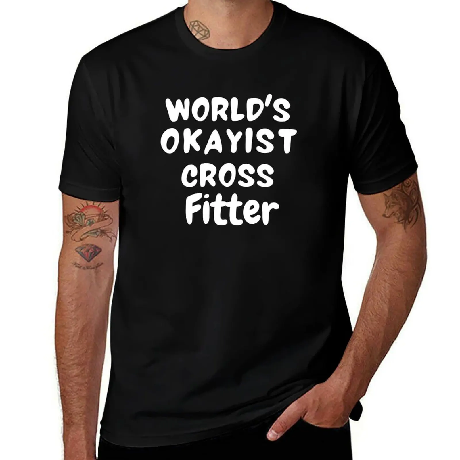 Worlds Okayest Crossfitter Shirt - Gift Ideas For Crossfitters World T-Shirt quick drying mens graphic t-shirts funny