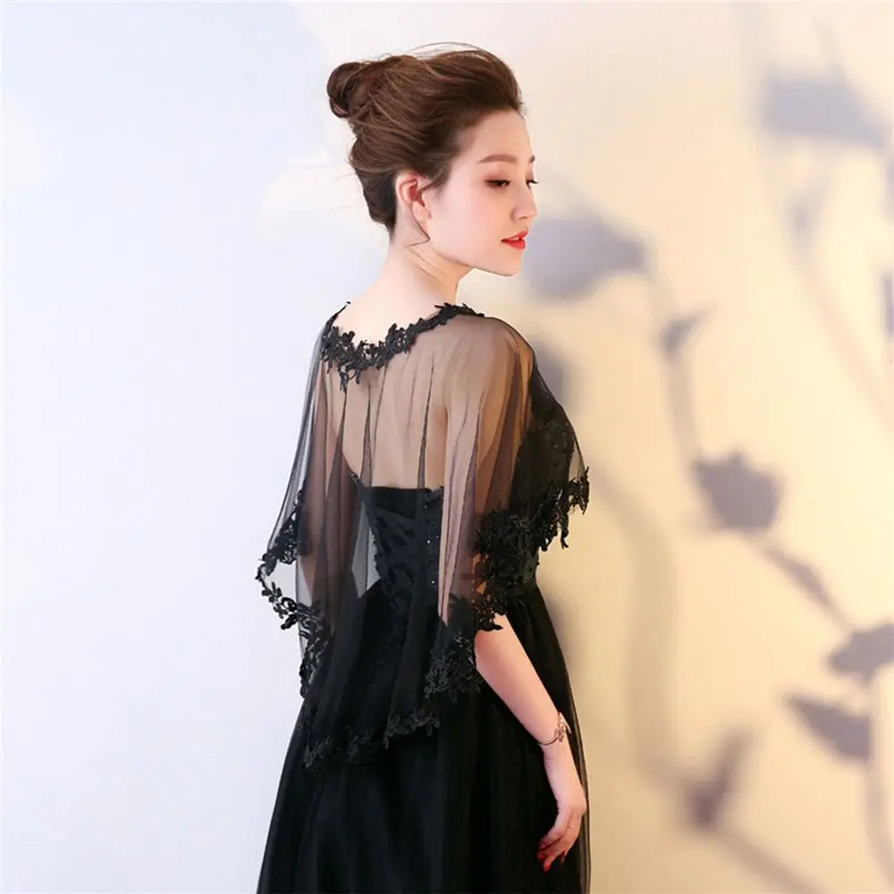 Lace Short Sleeve Shrug Bridal Wedding Elegant Cape Summer Casual Shawl Banquet Dress Cloak