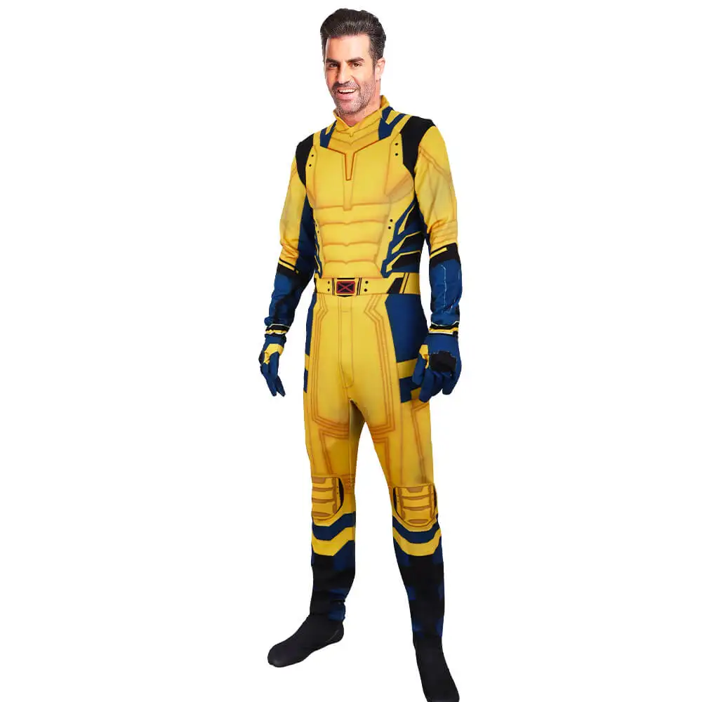 Wolverine Logan Deadpool Cosplay Costume Movie Halloween Party 3D Printed Jumpsuit Fancy Ball Suit Romper for men Takerlama