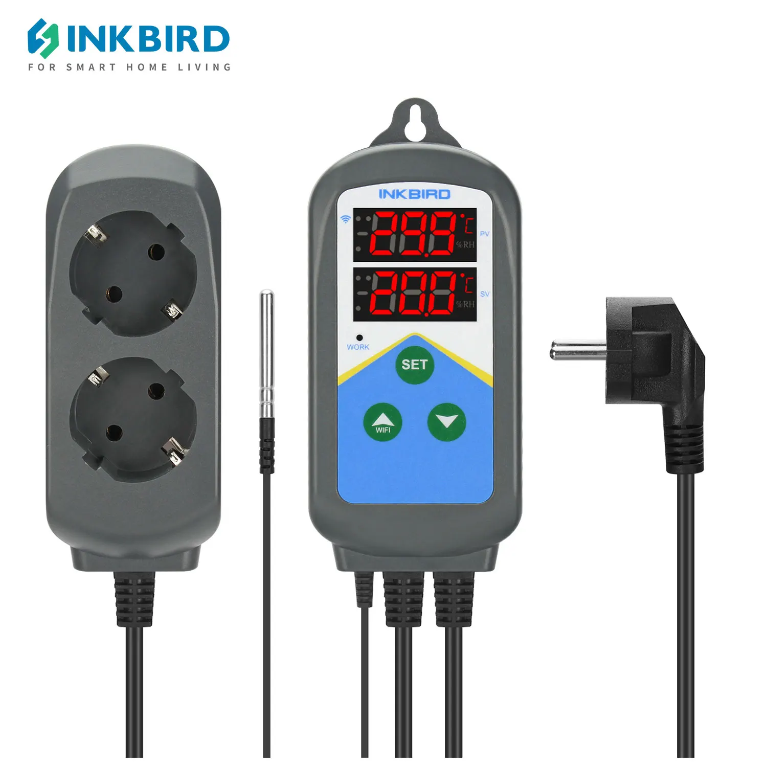 

INKBIRD ITC-306T-WiFi Heating Temperature Controller Socket 24 Hours Digital Cycle Timer Thermostat for Greenhouse Reptiles