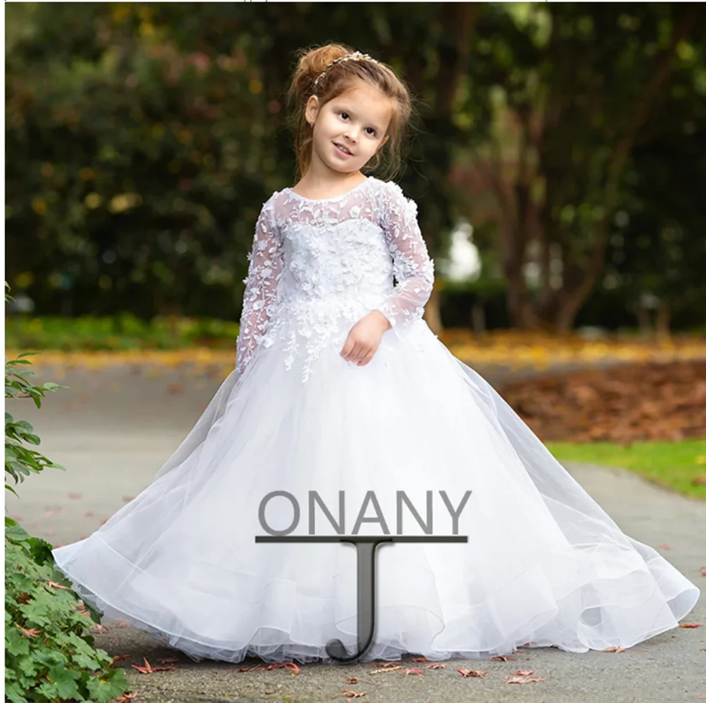 

Flower Girls Dresses For Wedding Pleated Ruffles Girls First Communion Dresses Girls Special Occasion Dresses