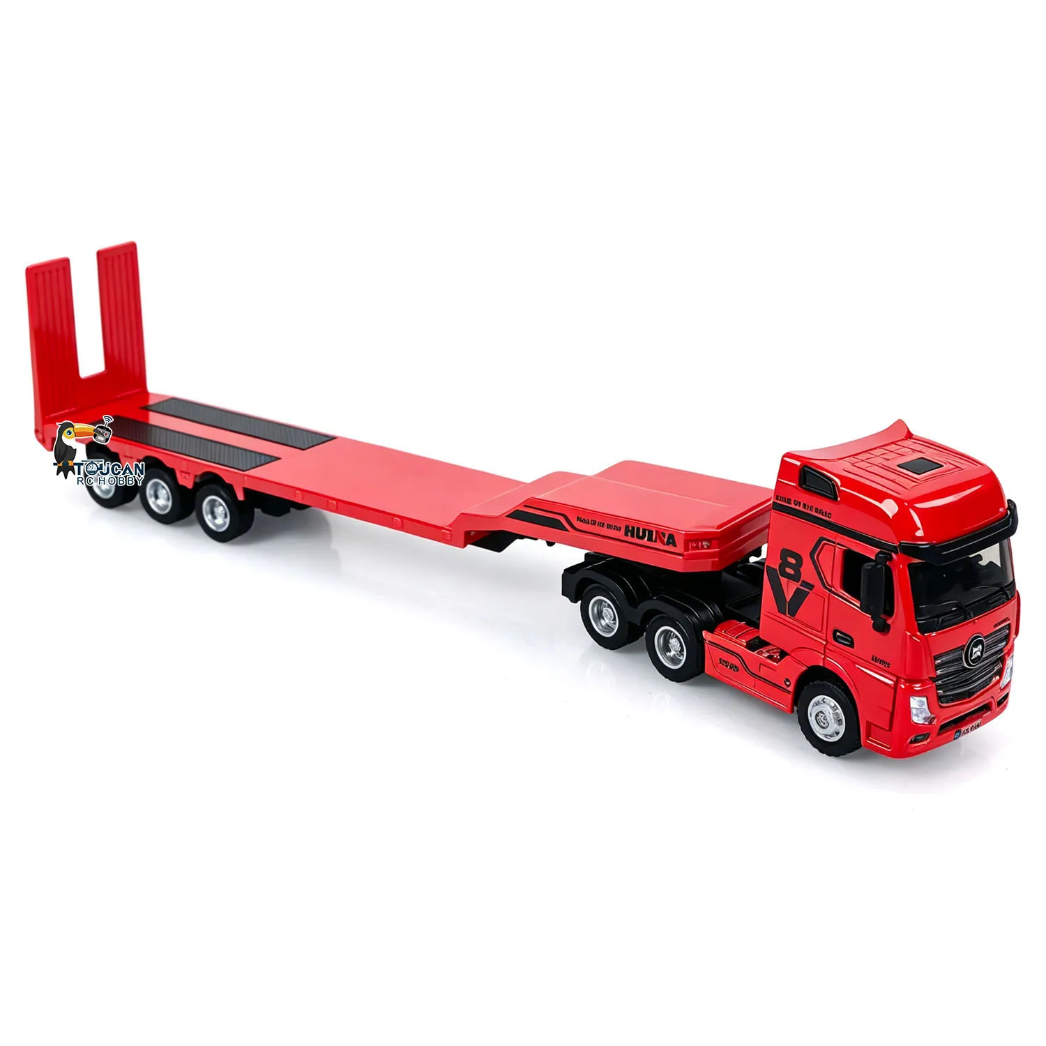 Auf Lager 9900 RTR HUINA 1/64 Ferngesteuerter Traktor-LKW mit 3-Achs-Sattelauflieger, Lichtern, Soundeffekten und Manuellen Stützbeinen – Detail 4