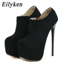 Eilyken SIZE 35-42 Designer Style Zipper Woman Pumps Sexy Platform Super Stiletto High Heels Party Nightclub Female Shoes