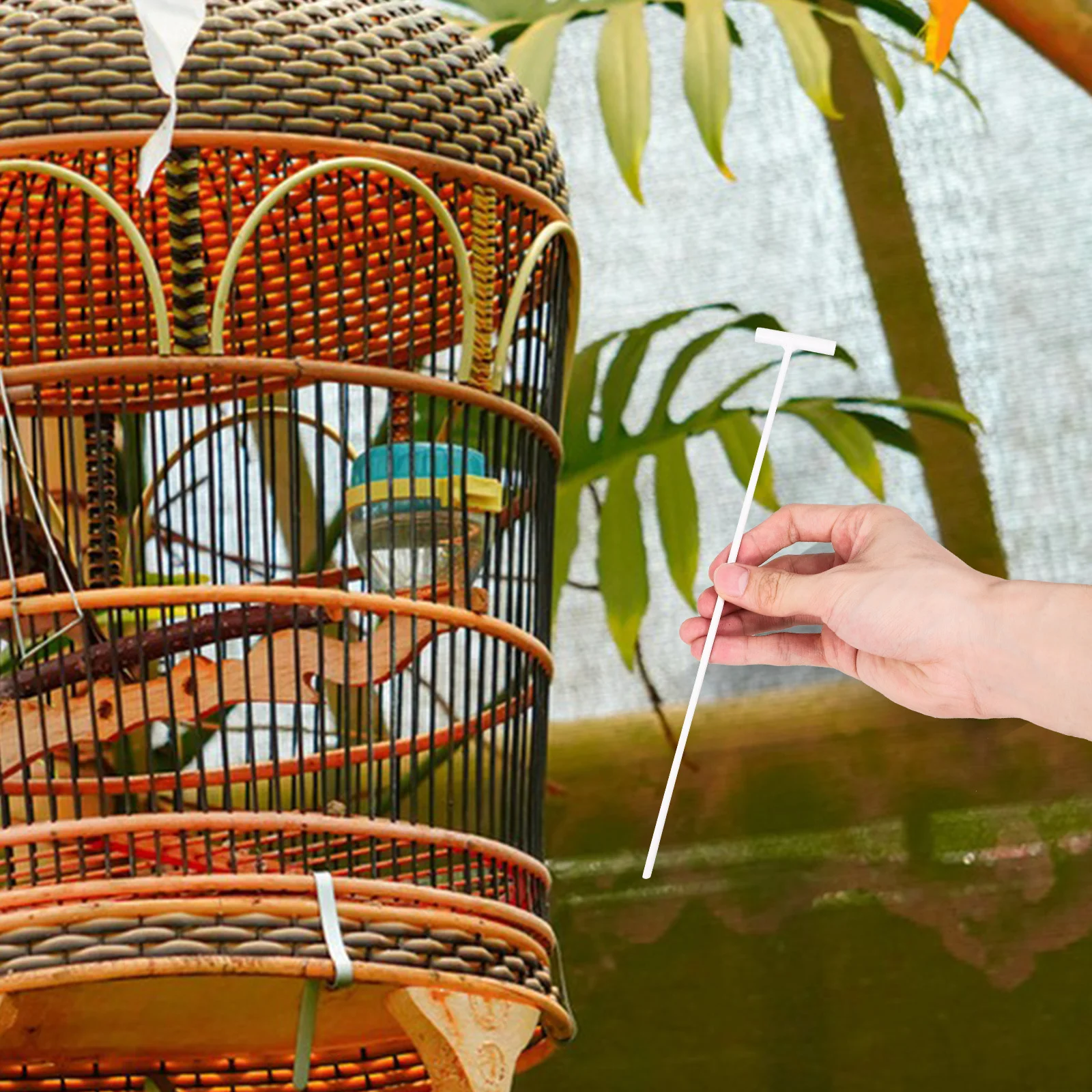 

10pcs Live Door For Bird Cage Durable One-Way Entrance Trap Silver Metal Rods Removable Easy Install Pet Supplies