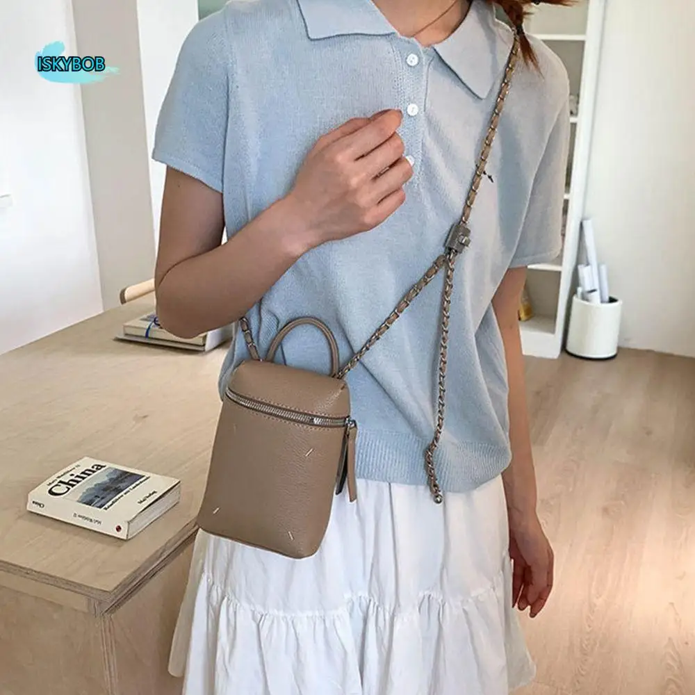 

Trendy Korean Leather Square Bag Solid Color Chain Single Shoulder Bag High-grade Small Women’s Handbag Female