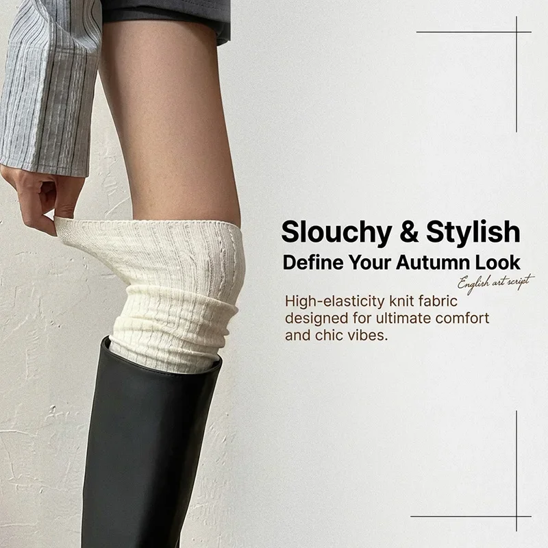 1/3 Paar Modische Kniestrümpfe für Damen, Einfarbig, Wärmeisolierend, Wadensocken, Fußwärmer, Herbst-Winter, Süßer JK-Stil Strümpfe – Detail 3