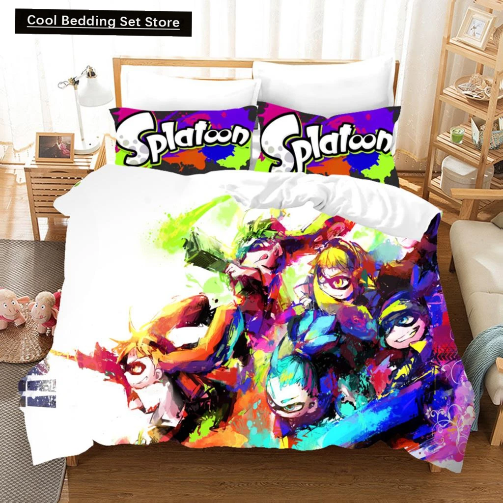 

Splatoon Bedding Set Single Twin Full Queen King Size Kawaii Boys/girls Bed Set Aldult Boys Bedroom Duvet cover Sets 3D Print