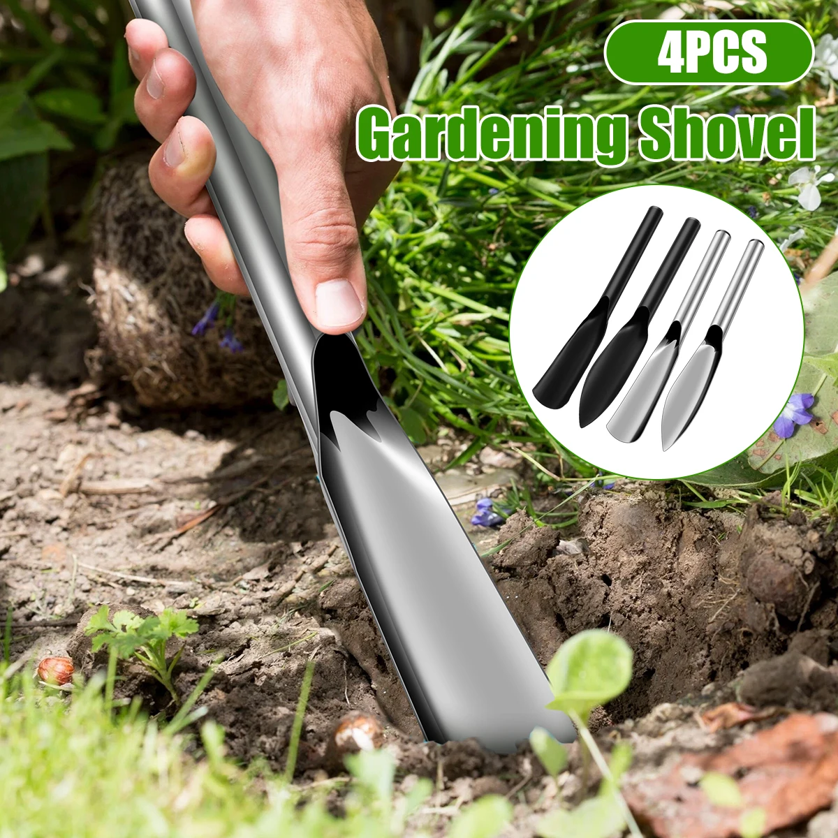 

4PCS Gardening Shovel, Gardening Transplant Seedlings Shovel, Hand Shovel Garden Tools Set for Edging,Digging, Weed Removal