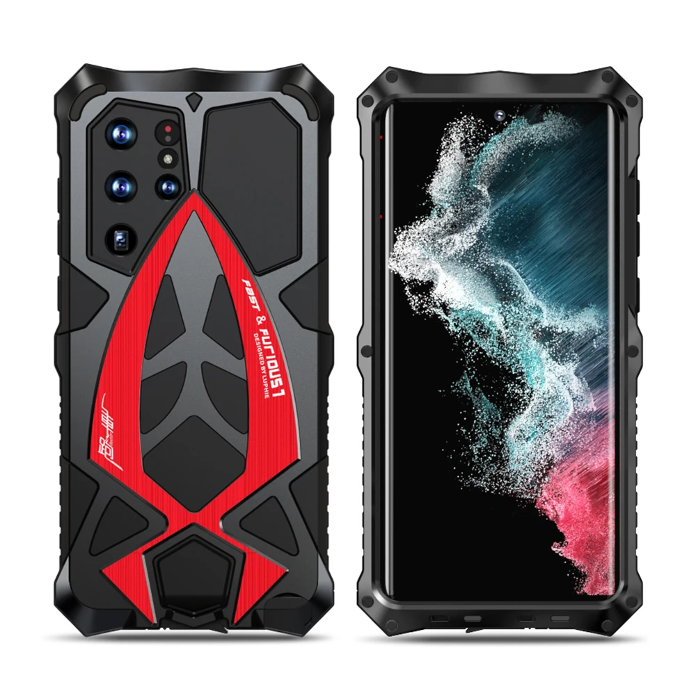 Luphie Metal Full Protect Armor Case For Samsung Galaxy S23 Ultra Phone Cover S24 23 S22Ultra S21 S24 Plus 5G Shockproof Fundas