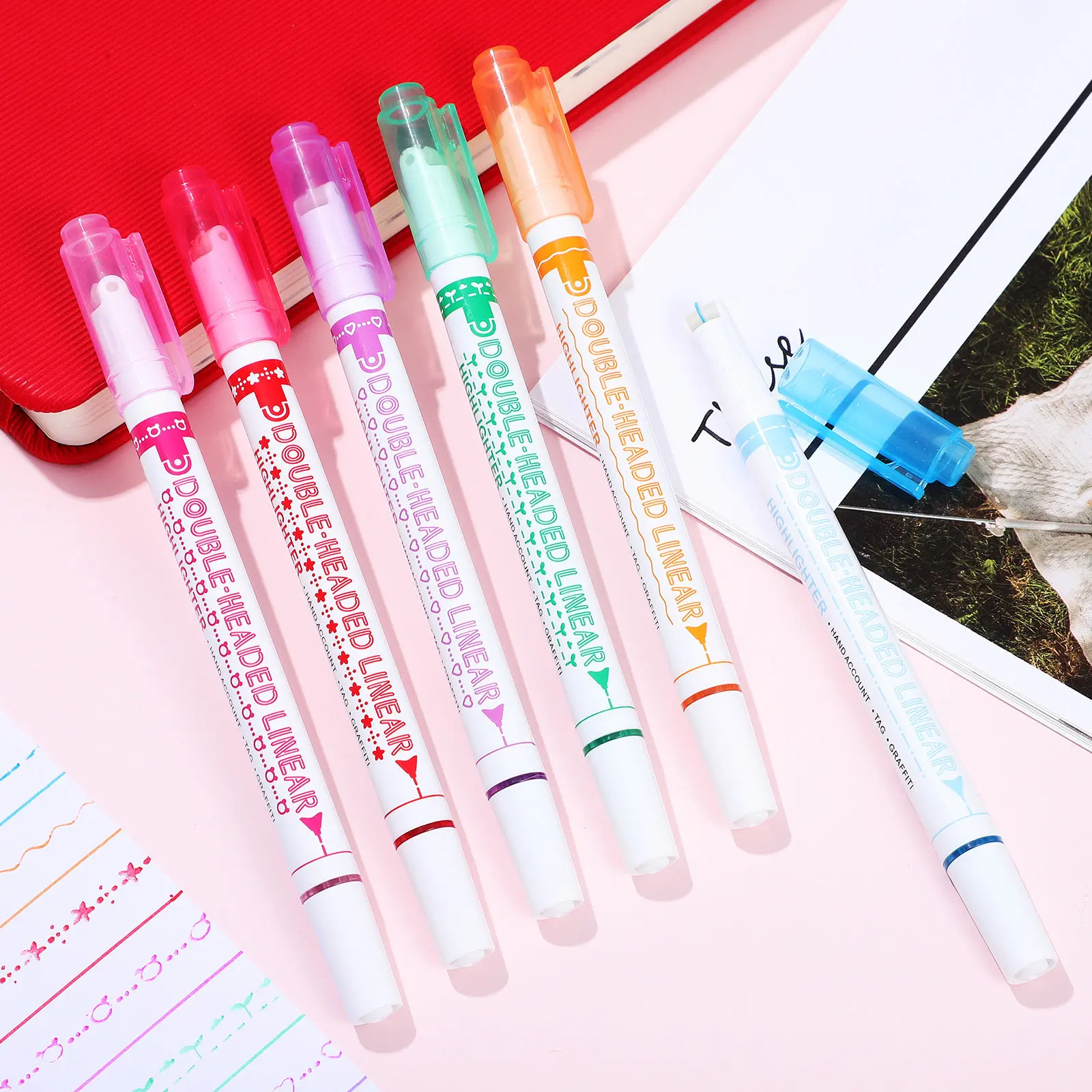 

24Pcs Dual Tip Pens Fine Roller Tip for Writing Drawing Coloring Journaling School Office Supplies Assorted