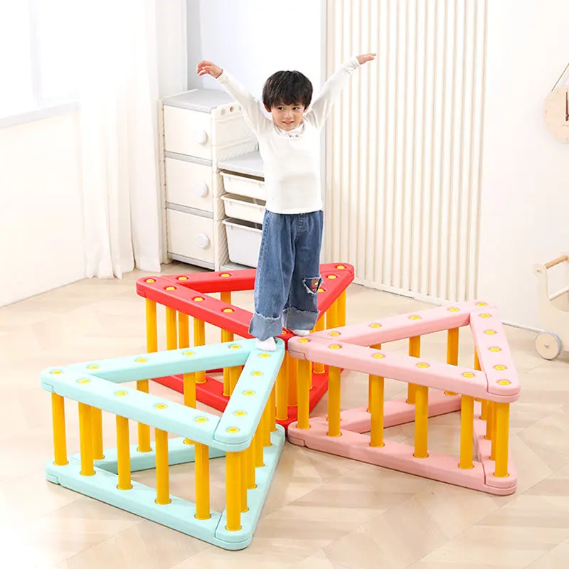 Montessori Children's Sensory Integration Training Equipment Home-use Single-bridge Balance Board Triangular Climbing Frame Toys