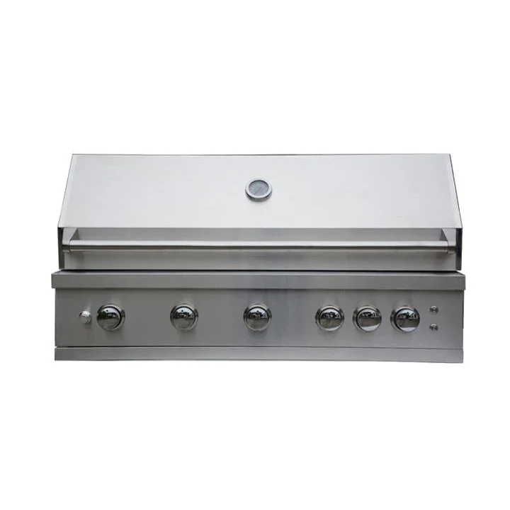 

Outdoor small family camping durable Portable BBQ Folding Barbecue Stainless Steel Built in 5 Burner Gas Grill