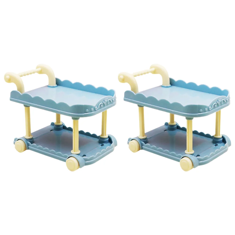 

2 Pcs Miniature Dinning Car Plastic Decorations for Mini House Kids Craft Adornment Model Graduation Design Photo