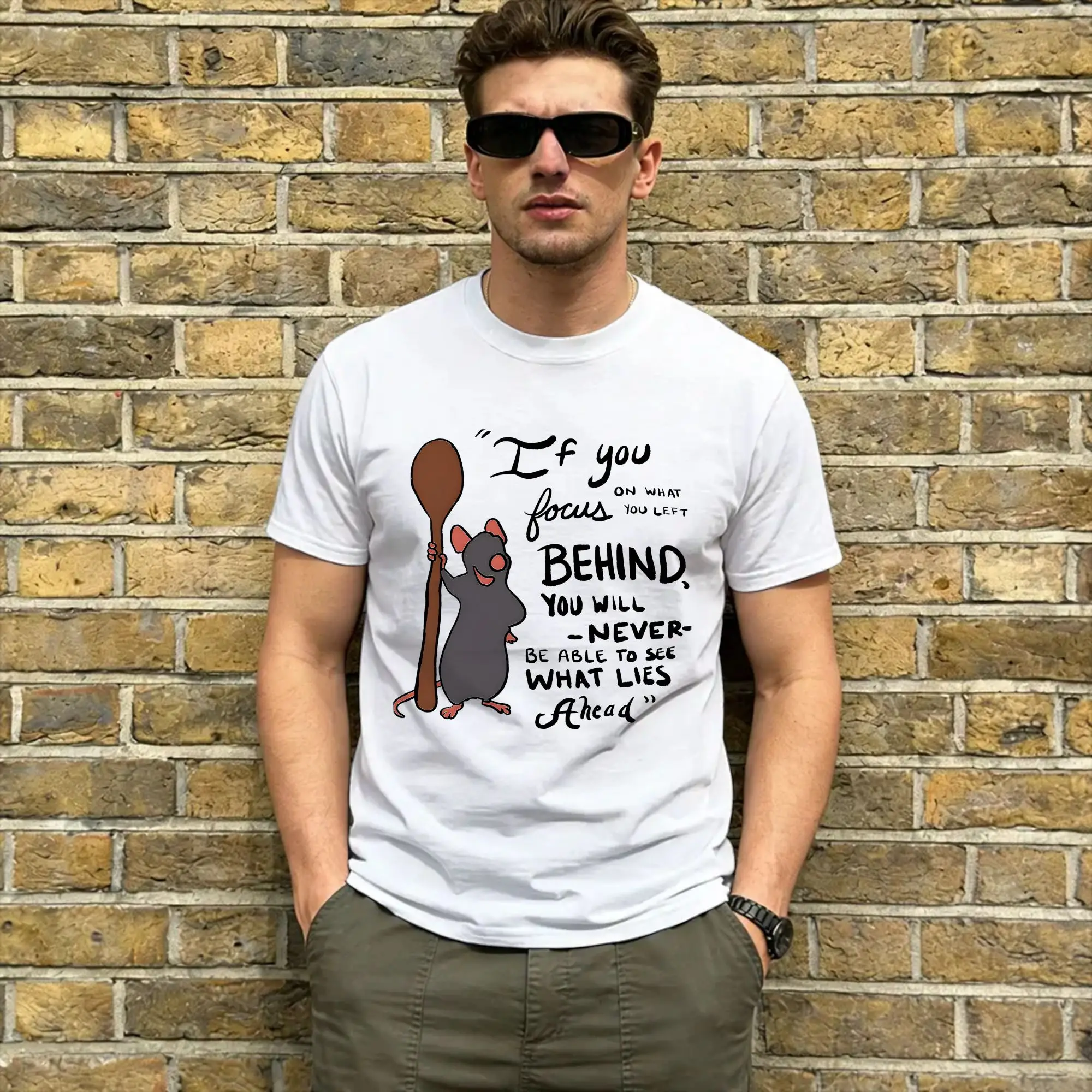 Novelty Ratatouille T-Shirts Men Crewneck Pure Cotton T Shirts  Short Sleeve Tees Printed Clothes