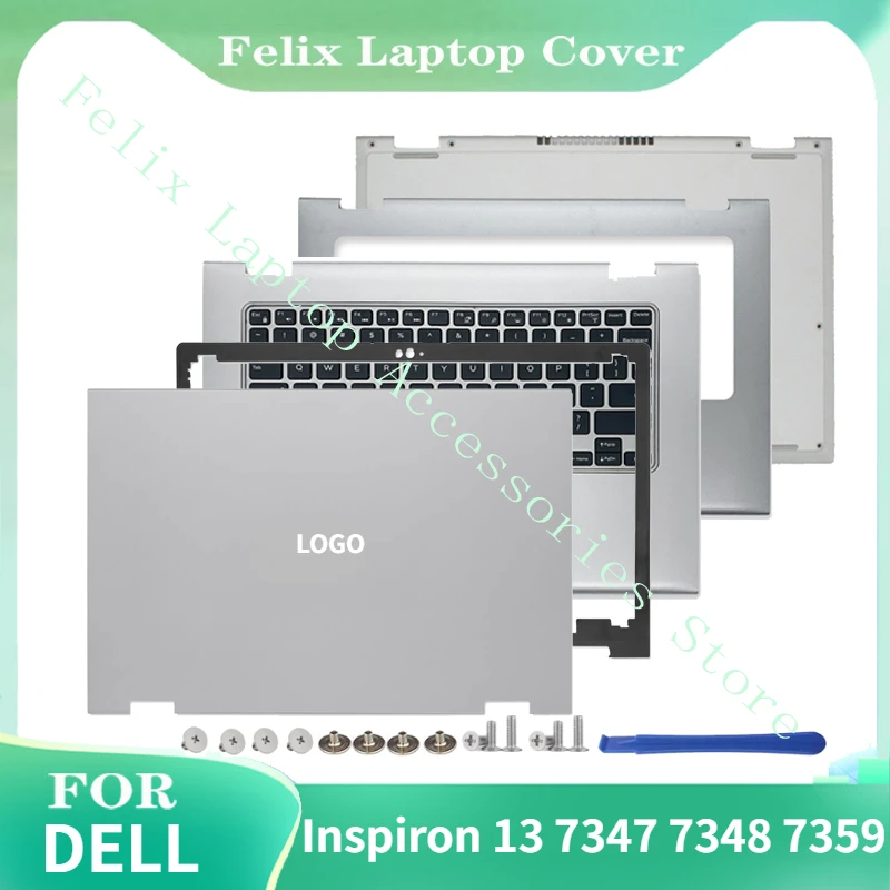 FOR NEW Dell Inspiron 13 7347 7348 7359 Series LCD Rear Cover/LCD Front Bezel/Palm Cushion/Bottom Case C Cover 0V5CHP Silver