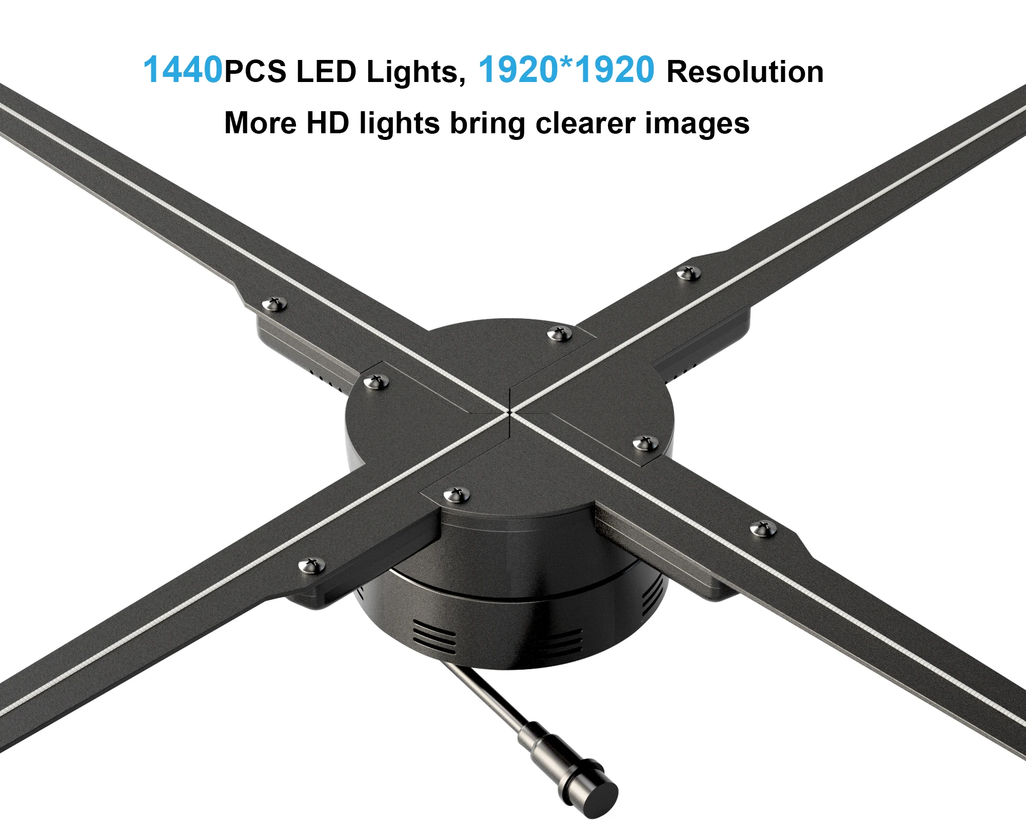 Ologramma 3D HDFocus 100 cm nell'aria Display pubblicitario Proiettore olografico video esterno Ventola ologramma 3D