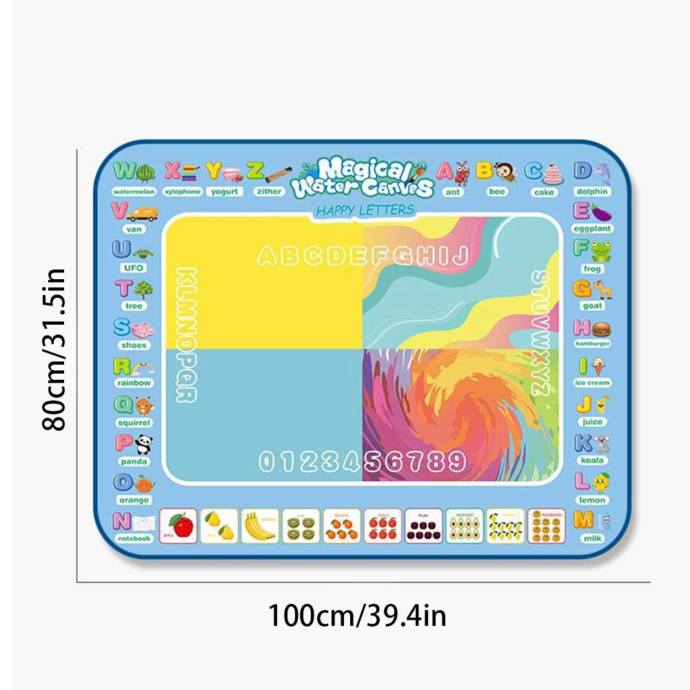 60x80CM Magic Water Drawing Mat Coloring Doodle with Reusable Magic Pens Montessori Painting Board Educational Toys Kids Gifts