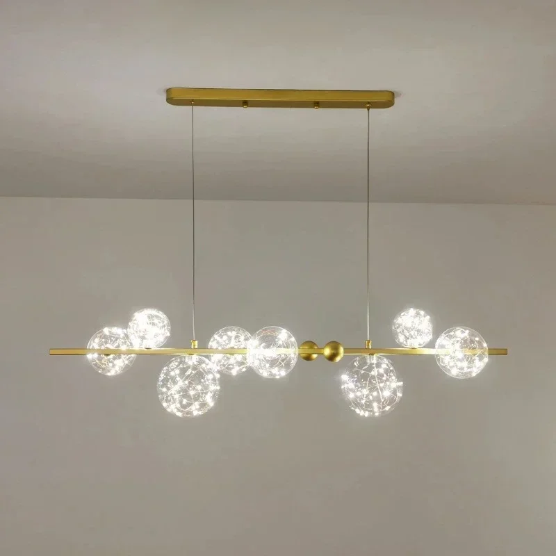 

Nordic Sky Star Chandelier Modern Simple Living Room Bedroom Restaurant Household Light Luxury LED Gold Magic Bean Bubble Lamp