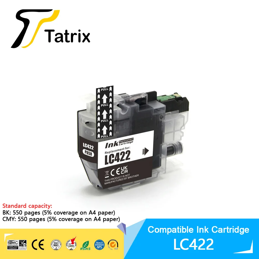 خرطوشة حبر متوافقة مع Tatrix ذات سعة قياسية LC422 لأخيه MFC-J5340DW MFC-J5345DW MFC-J5740DW MFC-J6540DW J6940DW