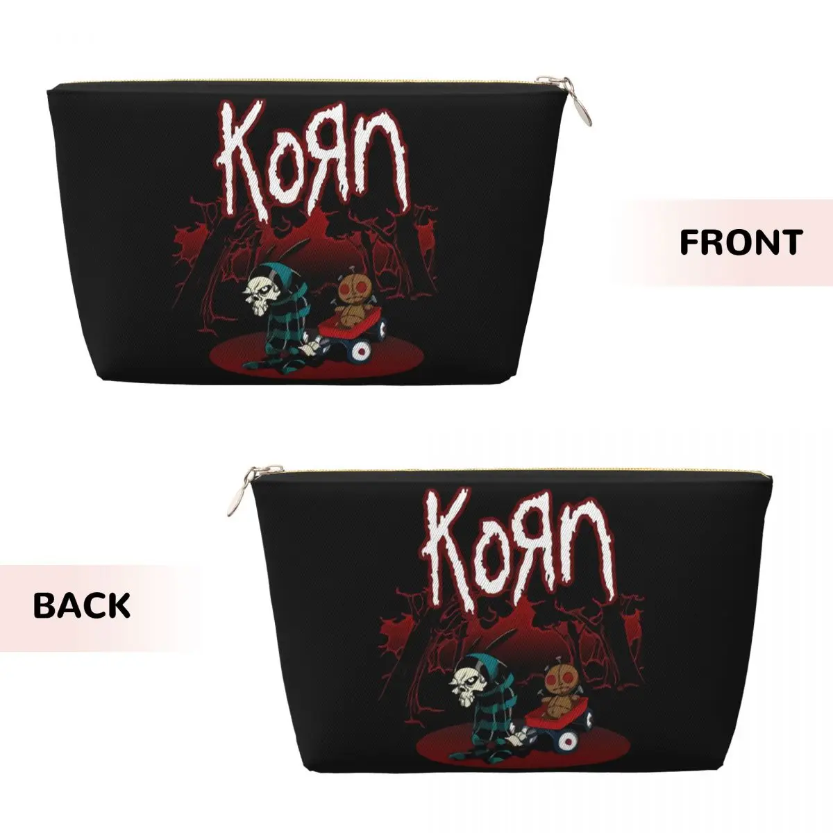 Custom Korns Rock Band Metal Gothic Makeup Bag Women Travel Cosmetic Organizer Fashion Storage Toiletry Bags