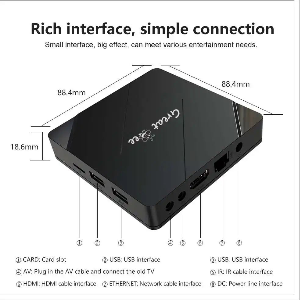Great Bee Arabski TV Box Android 10 2G 16G Dekoder Greatbee Arabski odtwarzacz multimedialny — zdjęcie produktu 5
