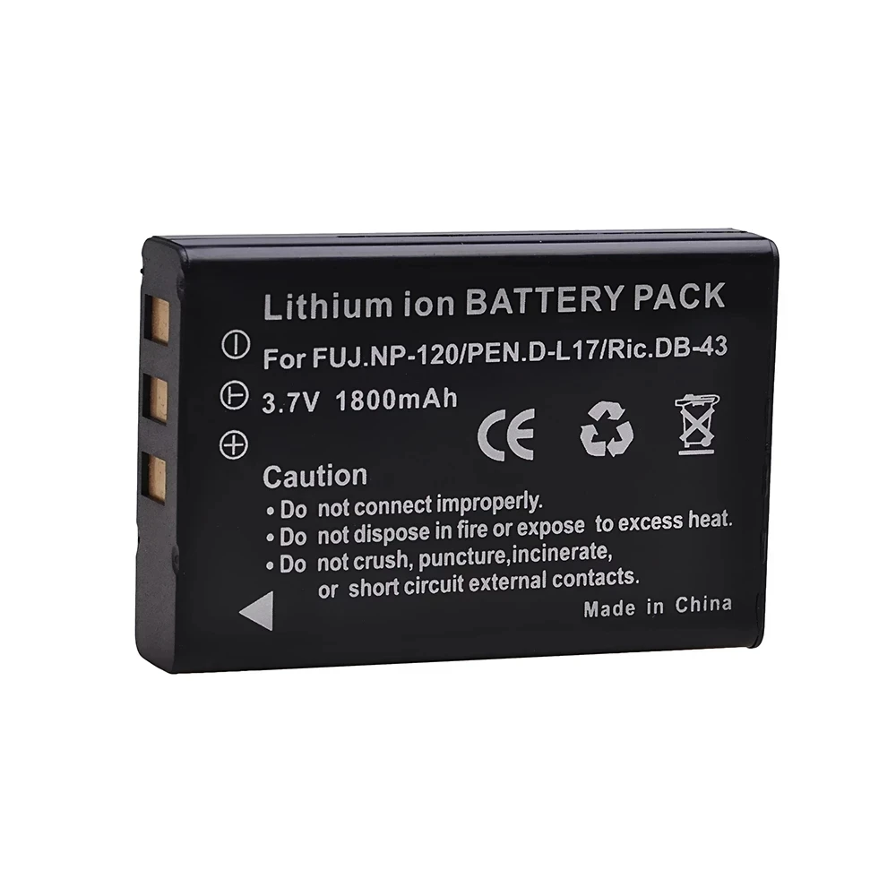 NP-120 NP120 FNP120 DL17 D-L7 DB-43 BP-1500s Battery / Charger for Fuji Fujifilm F10 F11 M603 Zoom Pentax MX4 MX550 RICOH GX8