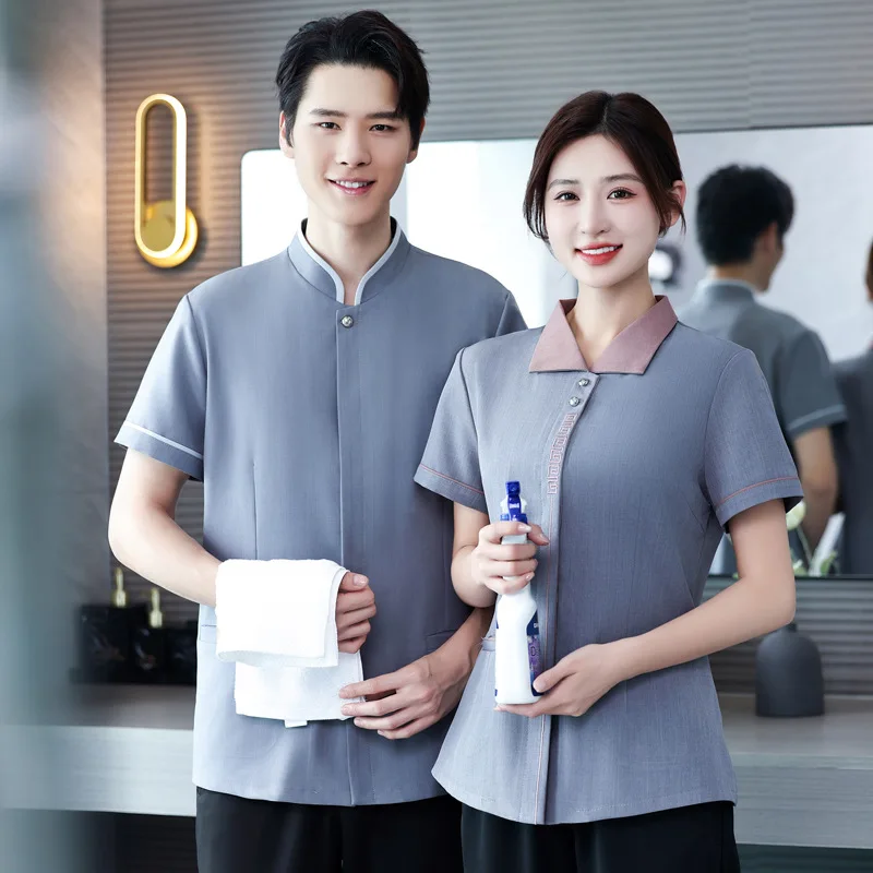 ホテルの部屋の清掃員の制服プロパティホテルモール公共の場所衛生労働者の制服夏半袖