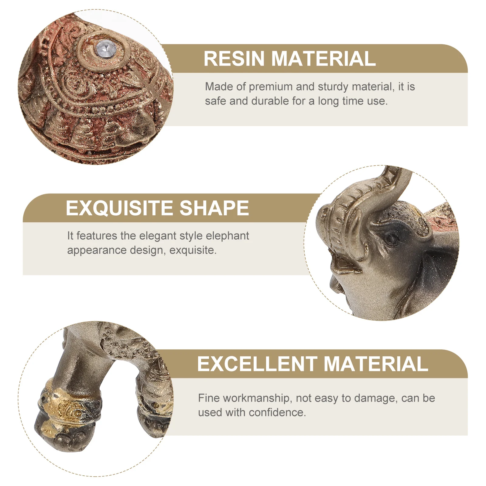 

Small Elephant Figurines Sculptures Home Decor Ornament Statue Office Decorations for Shelf Accents