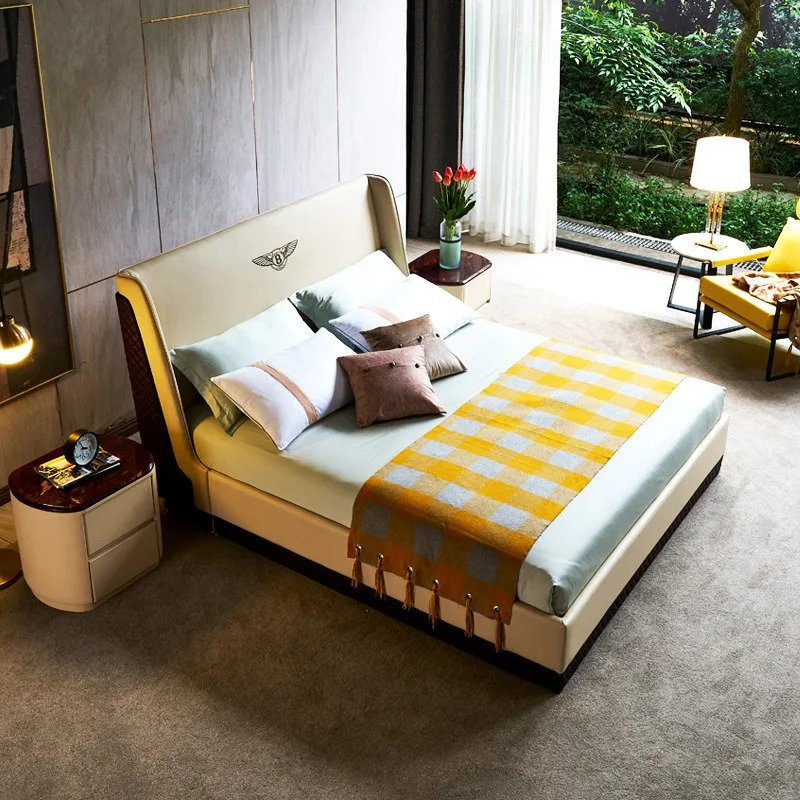 Light luxury post-modern minimalist double bed Hong Kong-style master bedroom wedding bed