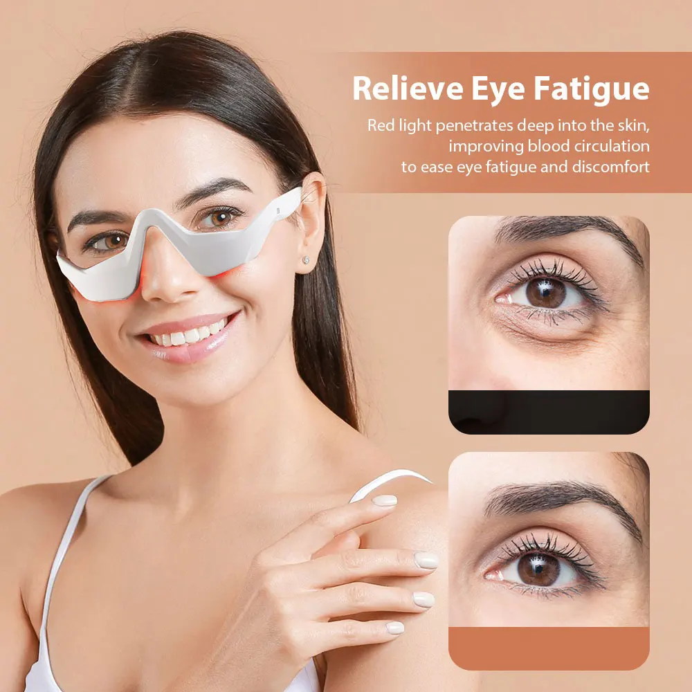 EMS Red Light Eye Beauty Device Microcurrent Eye Massager for Dark Circles Eye Bags And Eye Wrinkles Microcurrent Eye Massager