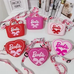 Barbie-Mini sac à bandoulière en silicone pour enfants, sac de rangement décoratif, dessin animé mignon, changement, amour, lancé, bébé, filles