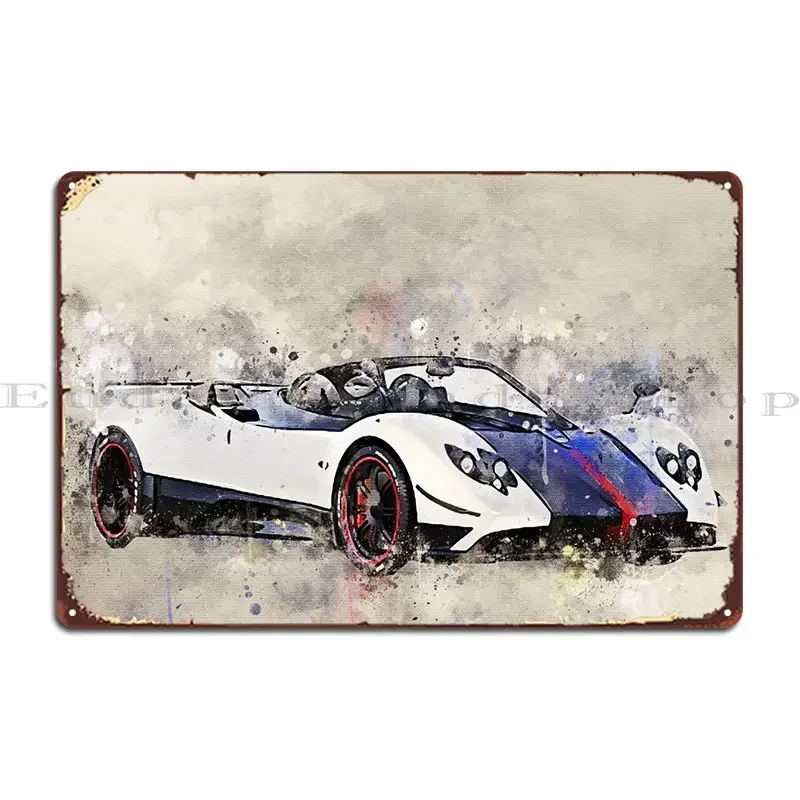 Pagani Zonda Cinque Roads Metal Sign Designing Wall Decor Mural Design Pub Tin Sign Poster