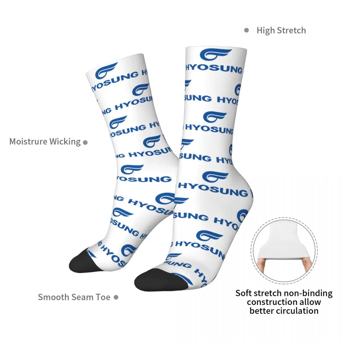 Hyosung Motorcycle Socks Harajuku High Quality Stockings All Season Long Socks Accessories for Man's Woman's Gifts