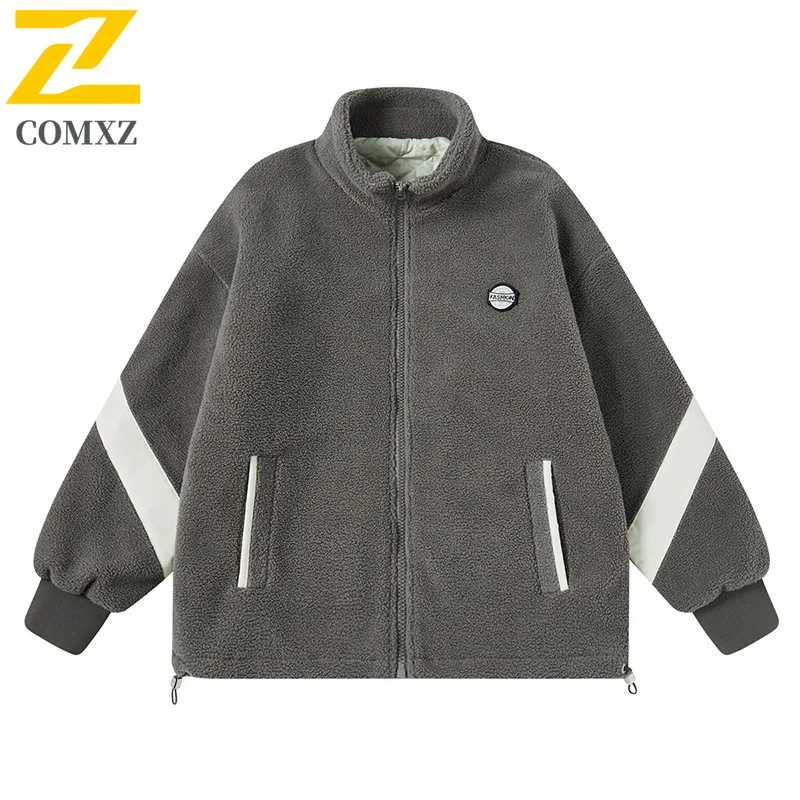 

COMXZ Men's Fleece Jacket Plus Size Snow Adventure Windproof Feature Travel Cotton Padded Jacket High Quality Winter Padding