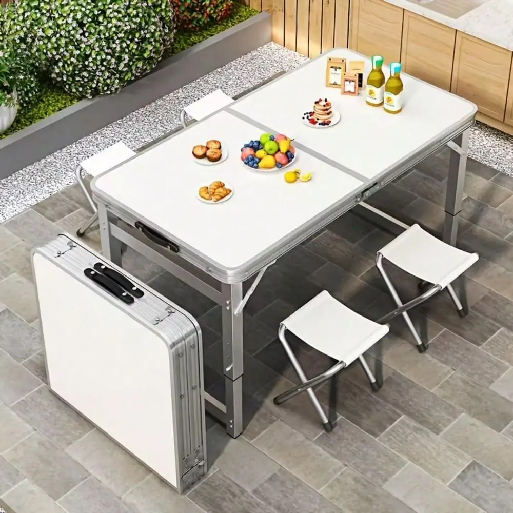 

Folding Table,Lightweight Portable Compact Metal Camp Table,Adjustable Height With Carrying Handle Suitable For Camping, Tailga