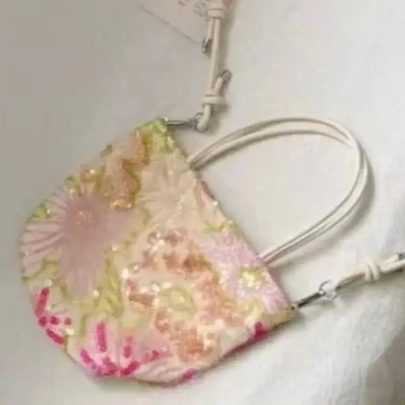 Bloom Fairy Core Aesthetic Y2k Hand Bag Women Flower Embroidered Handle Chic Casual Crossbody Bags Ladies Versatile Handbag