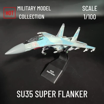 1/100 Sukhoi SU35 슈퍼 플랭커 복제 전투기 모델 군용 항공기, 체중계 항공 세계 대전 비행기, 수집용 미니어처 장난감 