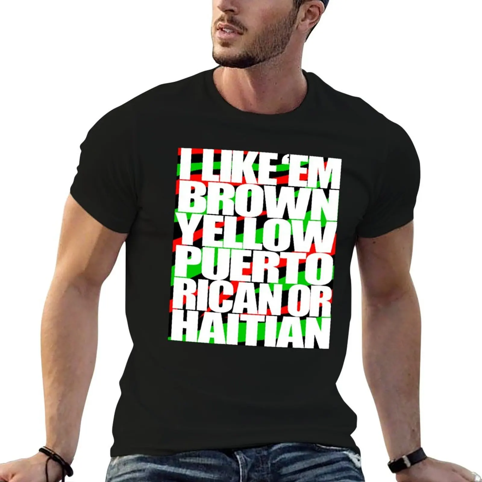 I Like em Brown Yellow Puerto Rican T-Shirt t shirts for man pack white t shirts for man graphic tees t shirts designer T-shirt