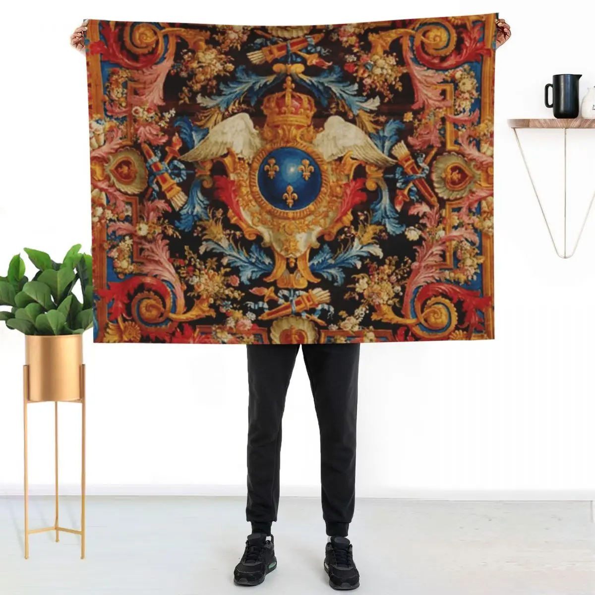 Louis XV Savonnerie French Carpet Print Throw Blanket Sofas bed plaid Extra Large Throw Luxury Thicken Hairys Summer Blankets