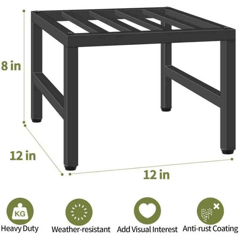 Metal plant stand, universal indoors and outdoors, heavy-duty metal base bracket, flower stand display rack 2 pieces
