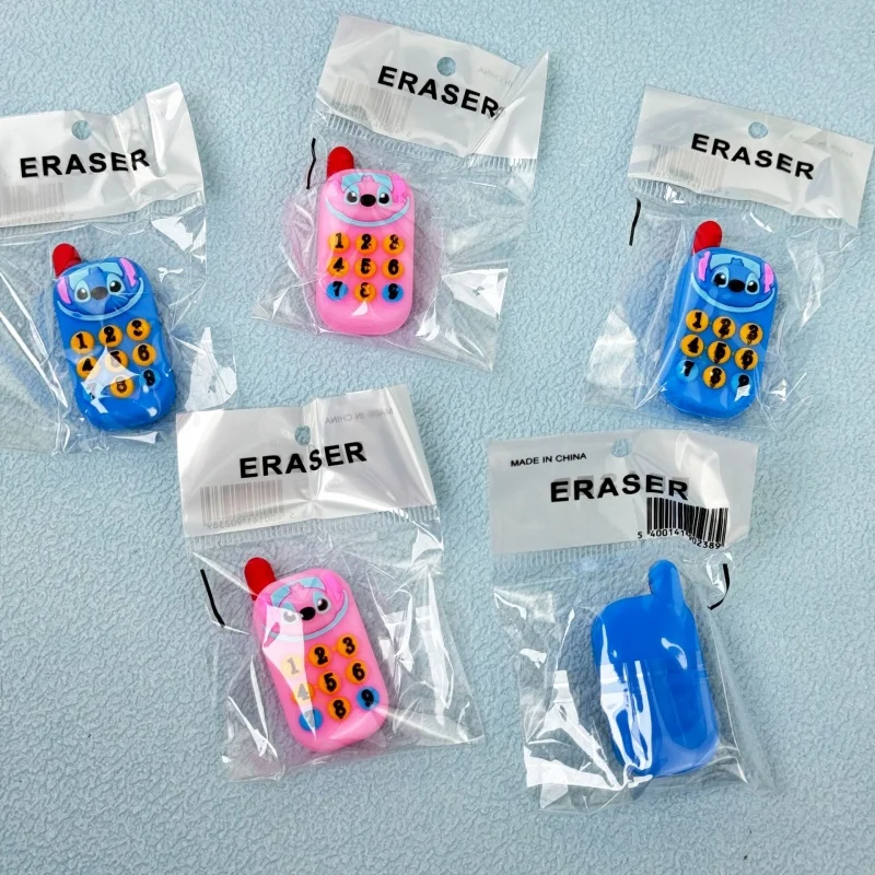 40-ピース-ロットディズニーステッチ携帯電話型消しゴムかわいい書き込み描画鉛筆消しゴム文房具子供のためのギフト学用品