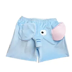 Unisex Plush Cute Cartoon Animal Pants, Man Lounge Shorts, solto confortável, macio elástico, desgaste do sono, Party L