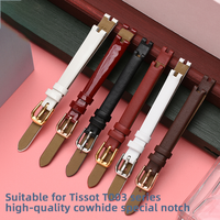 Glossy patent leather strap for Tissot 1853 Flamingo watch band T003.209 women's mate watch chain 8mm 10mm 12mm red bracelet