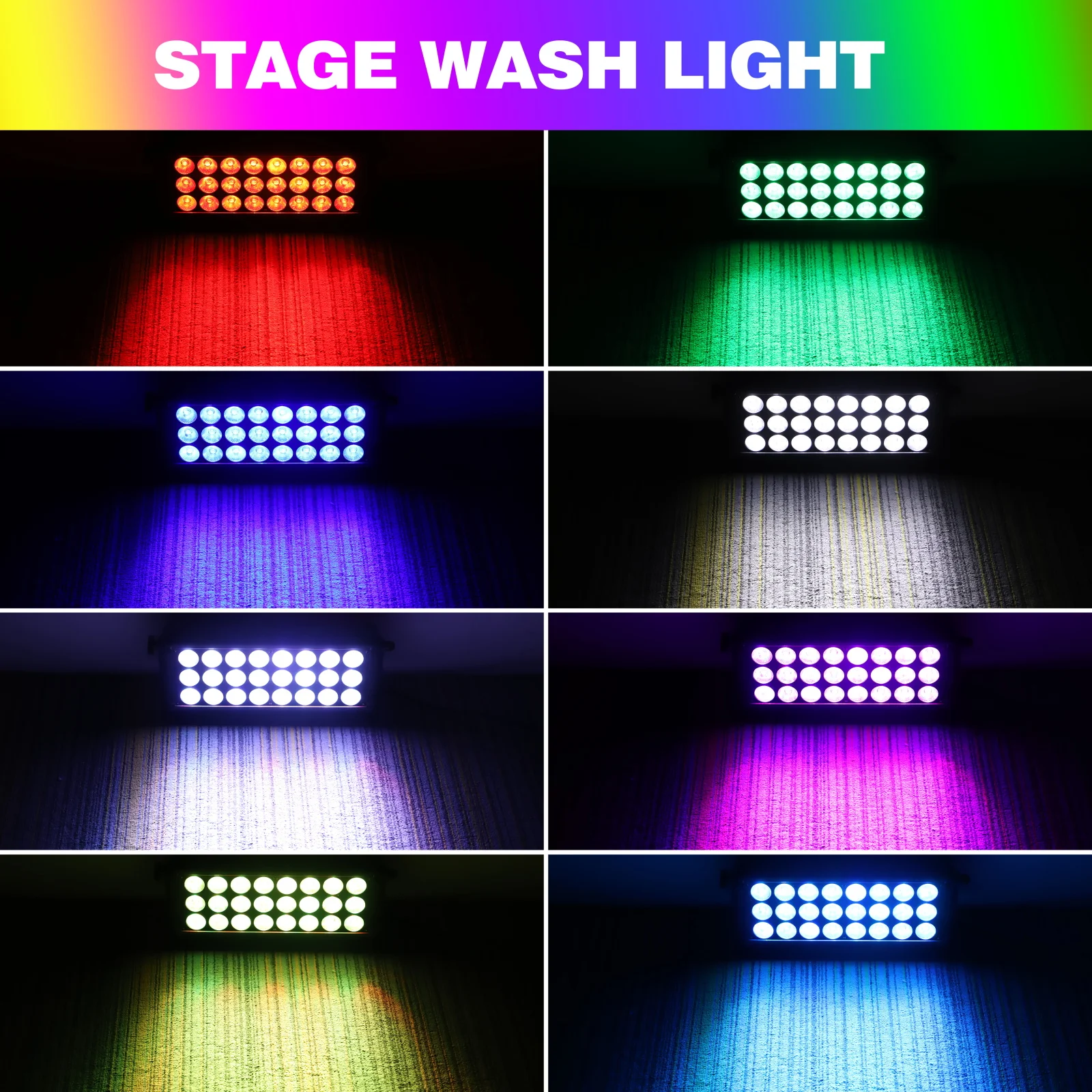 Imagem -02 - Somspot-rgbw 24led Wall Wash Light Mistura de Cores Efeito Arco-íris Projetor de Palco para Construção ao ar Livre