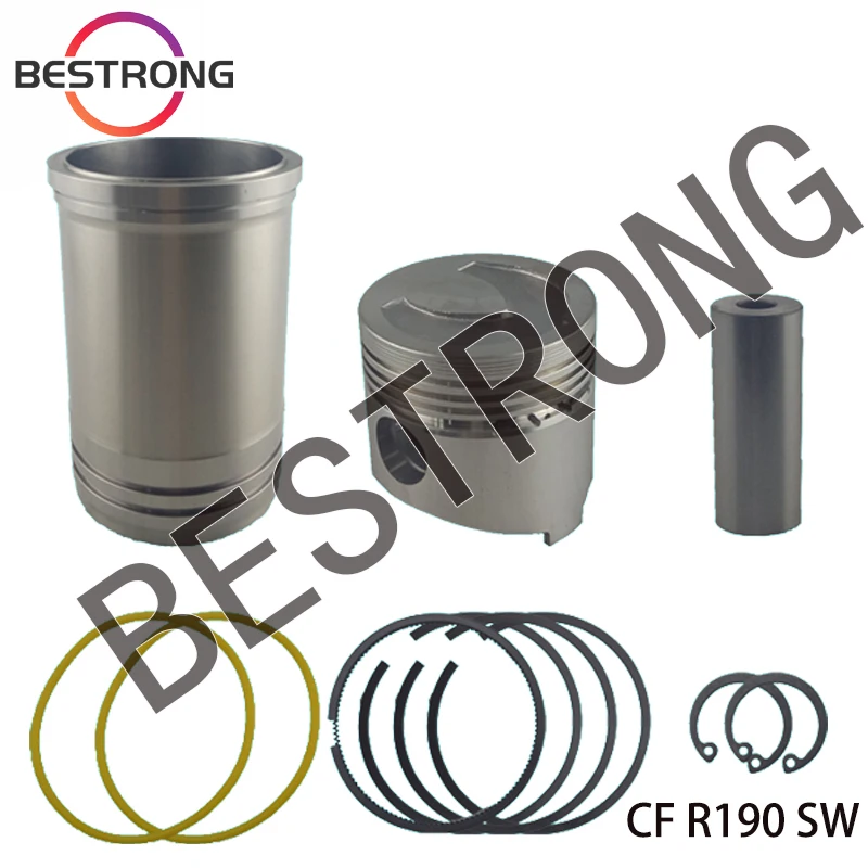 Overhaul Piston and Cylinder Liner Kit  For CF R185 ZR185 R190 ZR190 R192 ZR192 CFZ195 R195 Diesel Engine Spare Parts